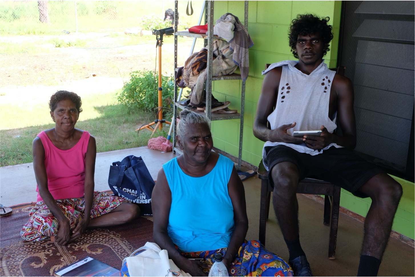 Credential co-designers: Hazel Gondarra, Rosemary Gundjarranbuy. Simeon Dhamarrandji and Stephen Dhamarrandji (not pictured).